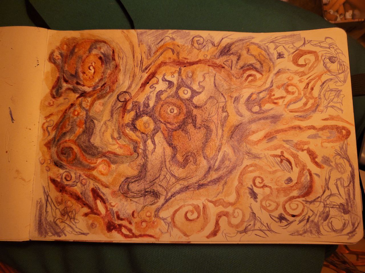 Praca 02 - abstrakcja ogniowa w pomaranczach i fioletach