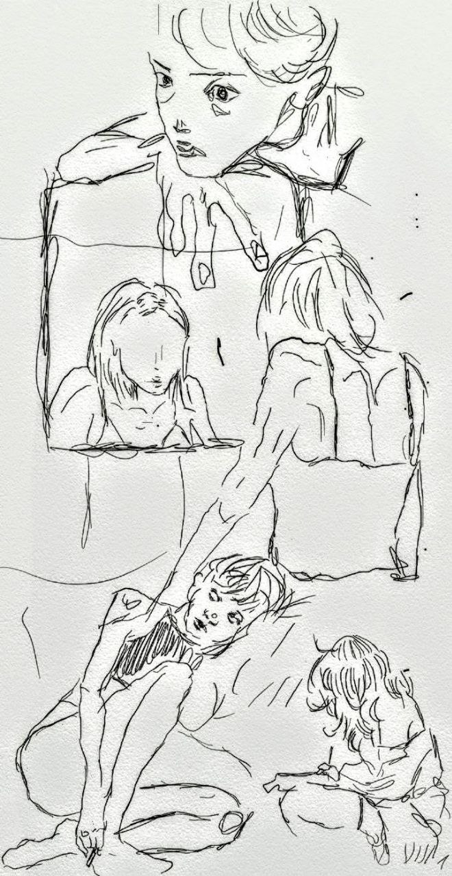 Praca 04 - studia postaci czarno-biale